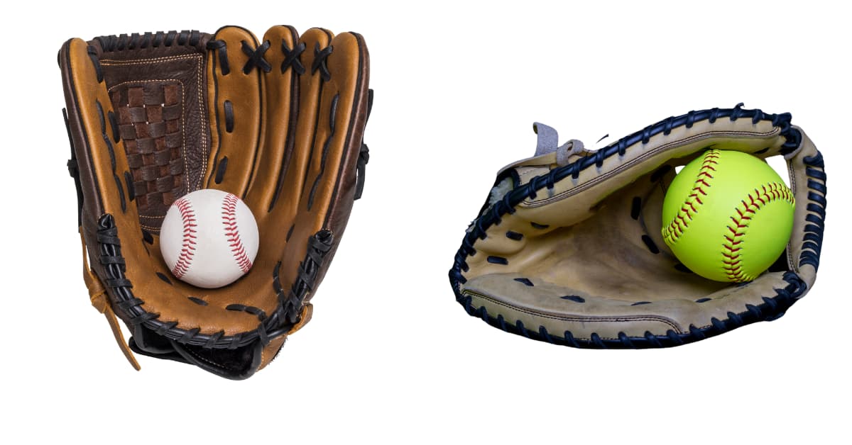 difference between softball and baseball gloves